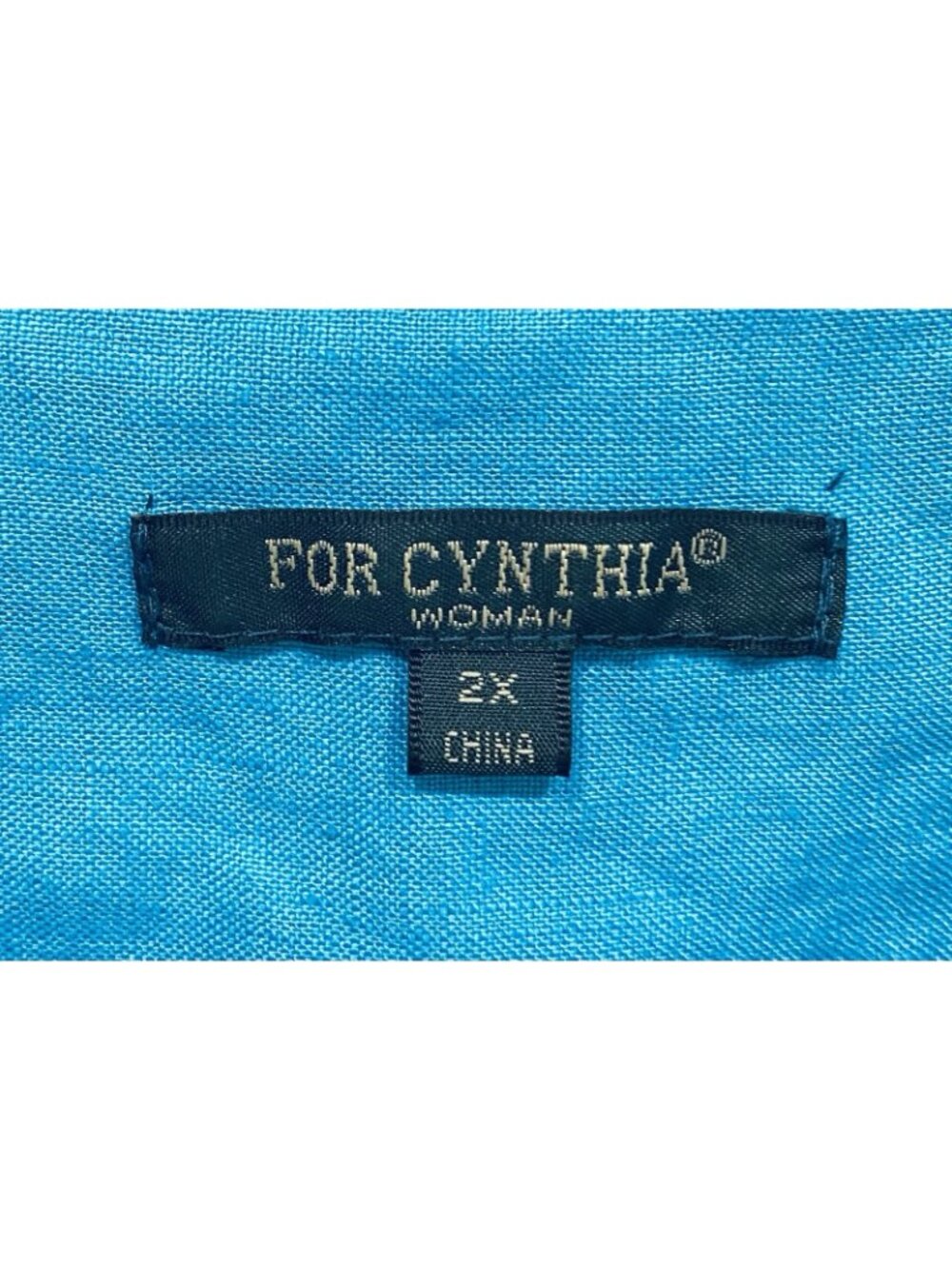 For Cynthia Top Womens 2X Teal Blue Tunic Linen Pockets Beachy Lagenlook Boho - Picture 6 of 9